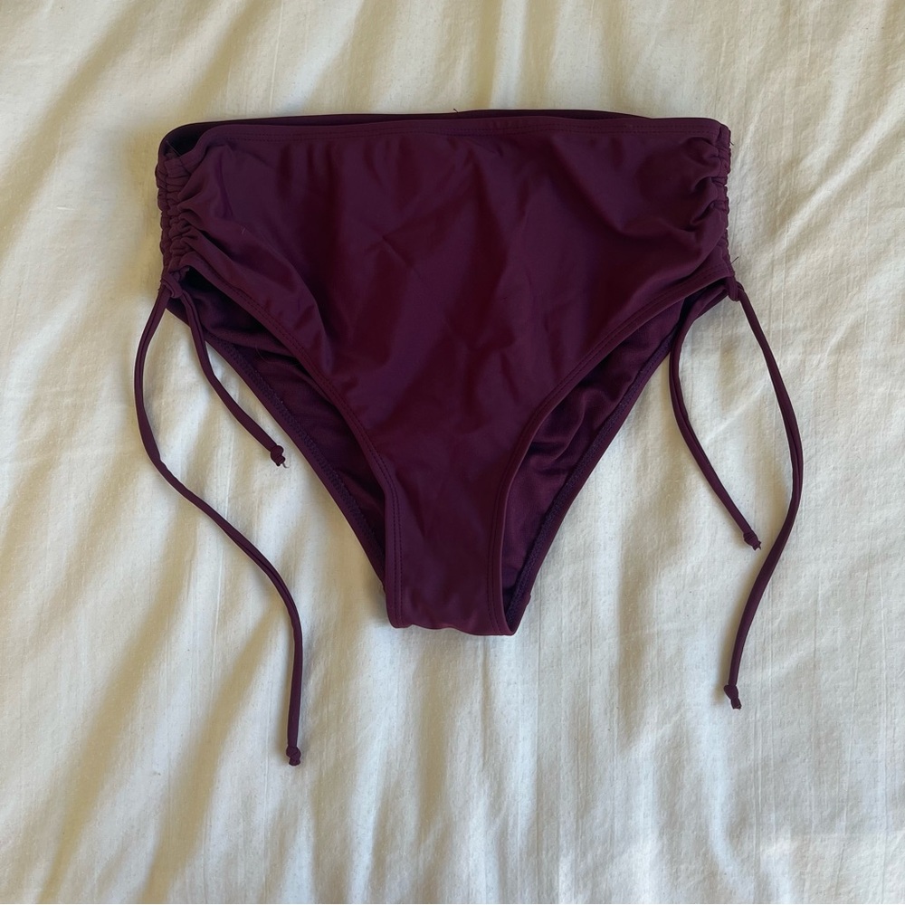 Nicole Miller Studio Purple High Waist Bikini Bottom Size S